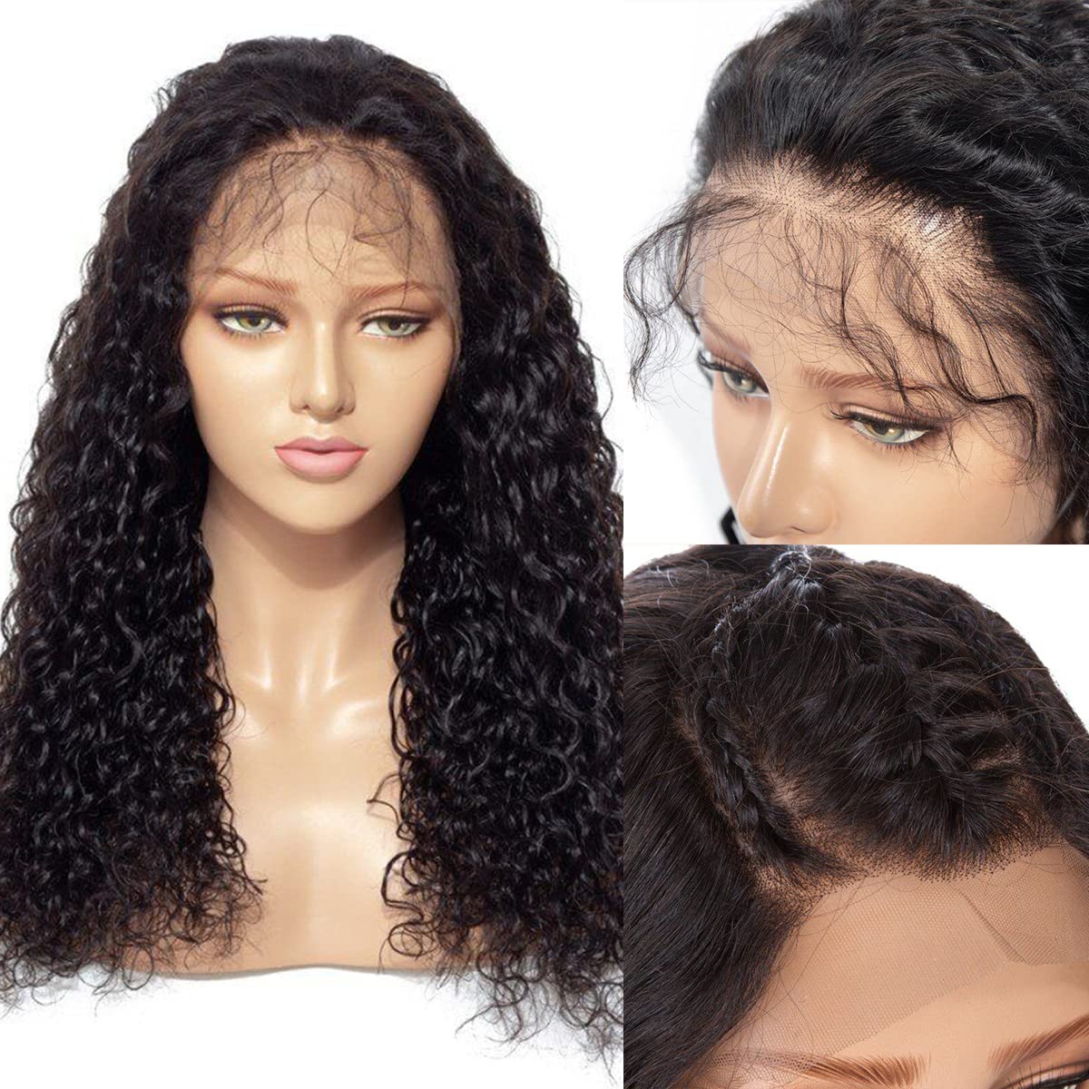 Real Full Lace Human Hair Wigs Straight Full Lace Wigs Preplucked Hairline Whole Lace Wig Free Part Natural Color Brazilian Human Hair Wigs for Black Women 150% Density 20inch