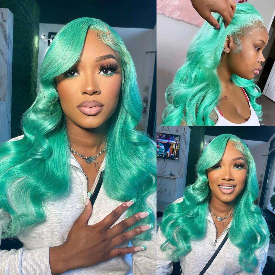 Real Full Lace Human Hair Wigs Straight Full Lace Wigs Preplucked Hairline Whole Lace Wig Free Part Natural Color Brazilian Human Hair Wigs for Black Women 150% Density 20inch
