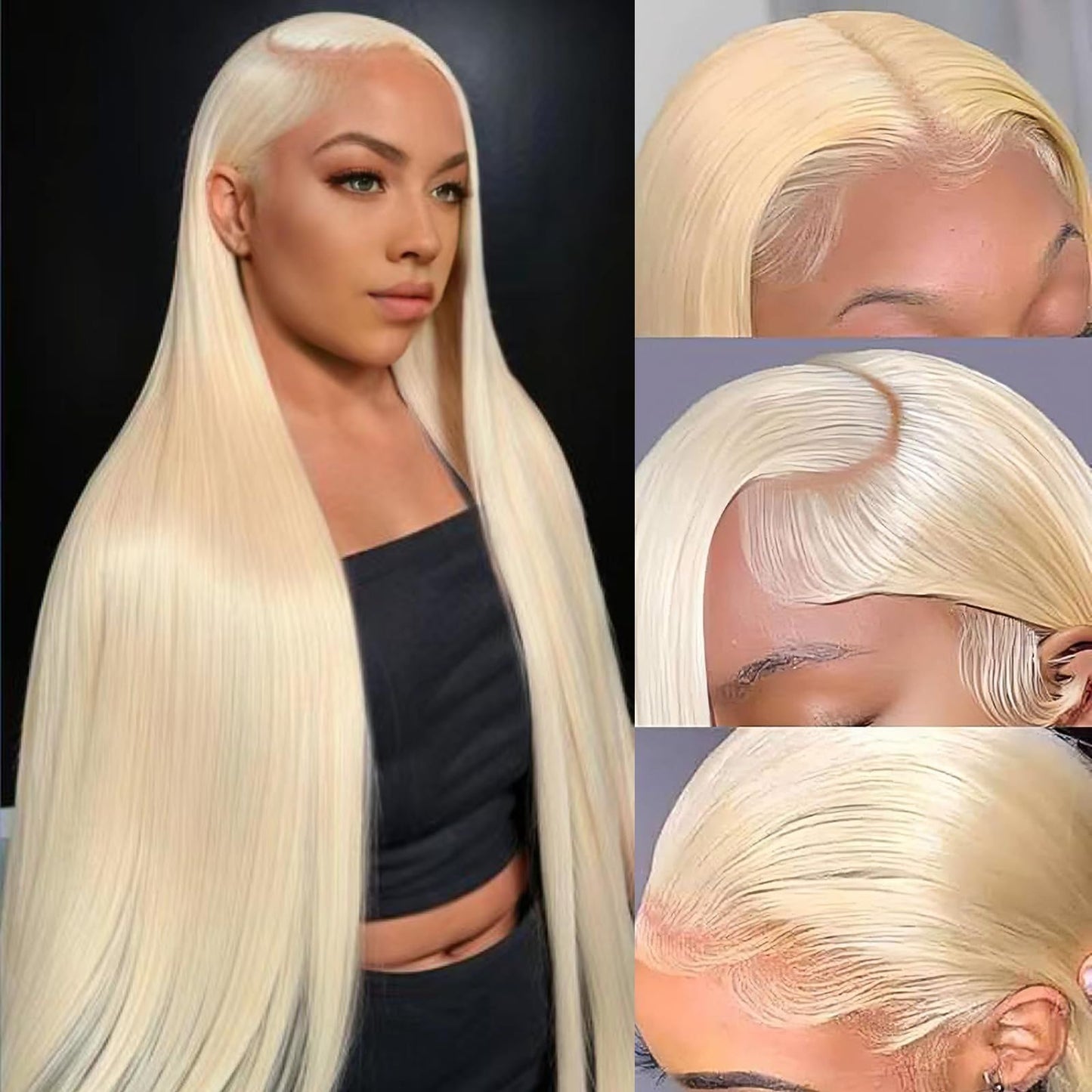 613 Lace Front Wig Human Hair 30 Inch Blonde Wig Human Hair 613 13x4 Lace Front Wig Human Hair 180 Density Blonde Lace Front Wigs Human Hair Pre Plucked HD Lace Frontal Wig Straight Glueless