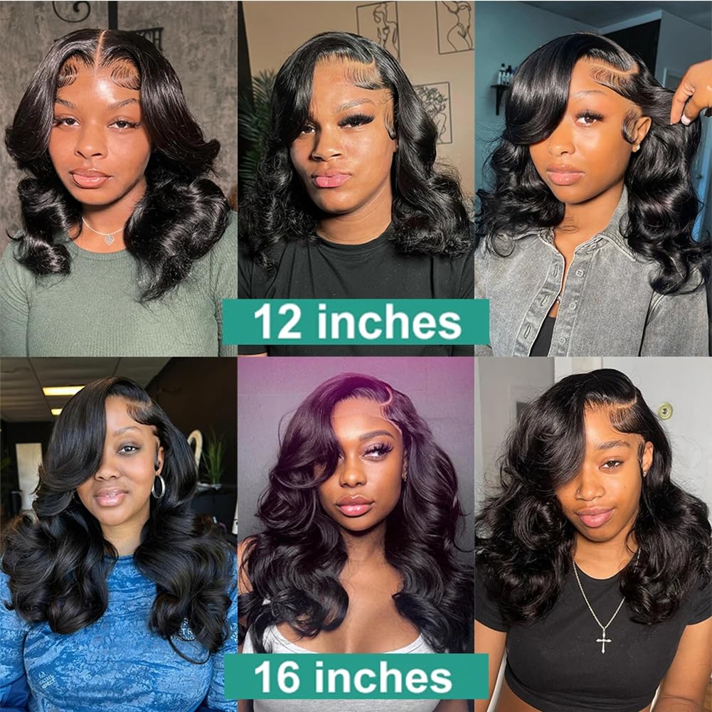 4x4 Straight Wave Lace Front Wigs Human Hair Pre Plucked with Baby Hair 150% Density 16 Inch Human Hair Wigs Brazilian Virgin Frontal 4x4 Glueless HD Lace Closure Wig Human Hair for Black Women