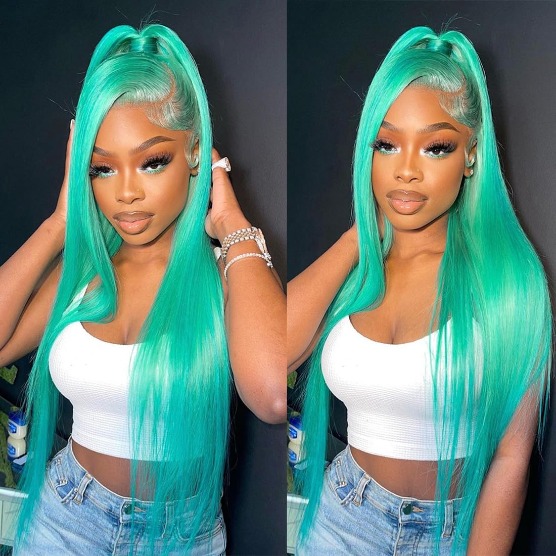 Real Full Lace Human Hair Wigs Straight Full Lace Wigs Preplucked Hairline Whole Lace Wig Free Part Natural Color Brazilian Human Hair Wigs for Black Women 150% Density 20inch