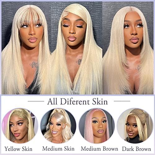 613 Lace Front Wig Human Hair 30 Inch Blonde Wig Human Hair 613 13x4 Lace Front Wig Human Hair 180 Density Blonde Lace Front Wigs Human Hair Pre Plucked HD Lace Frontal Wig Straight Glueless