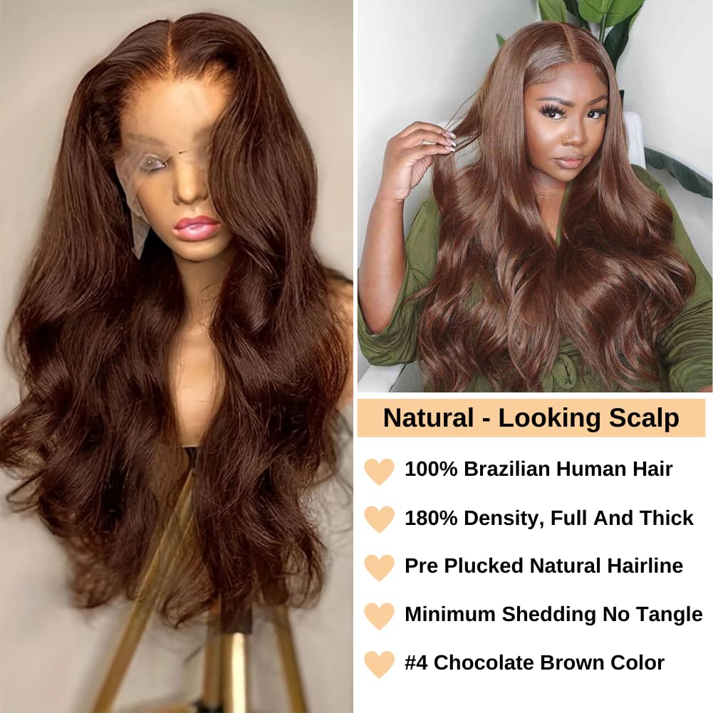 99j Burgundy Lace Front Wigs Human Hair Glueless Wine Red Colored Body Wave Wigs Pre Plucked with Baby Hair 180 Density 13x4 HD Transparent Frontal Wigs for Women