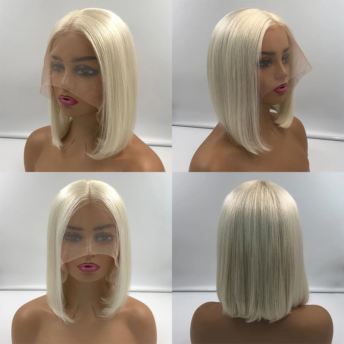 Real Full Lace Human Hair Wigs Straight Full Lace Wigs Preplucked Hairline Whole Lace Wig Free Part Natural Color Brazilian Human Hair Wigs for Black Women 150% Density 20inch