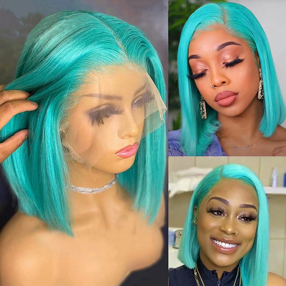 Real Full Lace Human Hair Wigs Straight Full Lace Wigs Preplucked Hairline Whole Lace Wig Free Part Natural Color Brazilian Human Hair Wigs for Black Women 150% Density 20inch