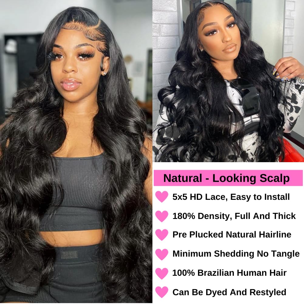 99j Burgundy Lace Front Wigs Human Hair Glueless Wine Red Colored Body Wave Wigs Pre Plucked with Baby Hair 180 Density 13x4 HD Transparent Frontal Wigs for Women
