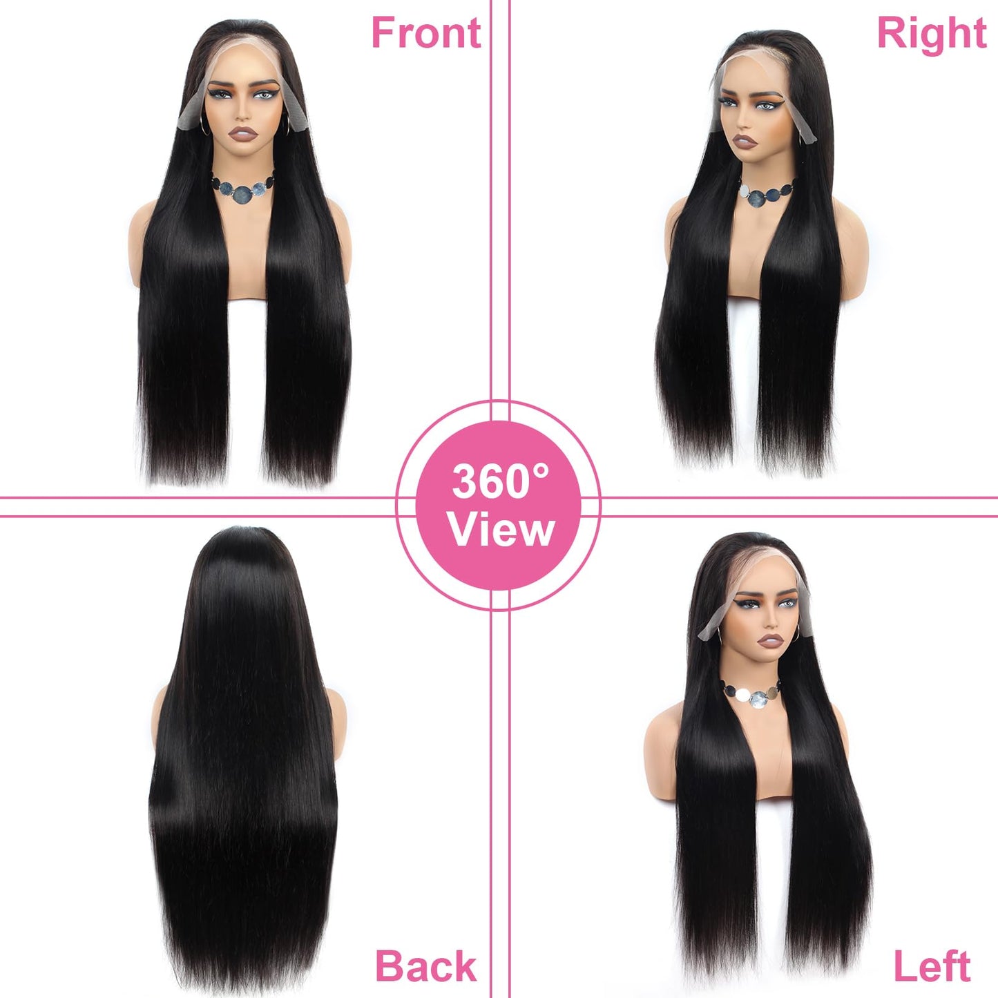 Straight Lace Front Wigs Human Hair 26Inch 13x4 HD Transparent Full Frontal Wigs Human Hair Pre Plucked with Baby Hair 180% Density Brazilian Virgin Straight Human Hair Wigs for Black Women