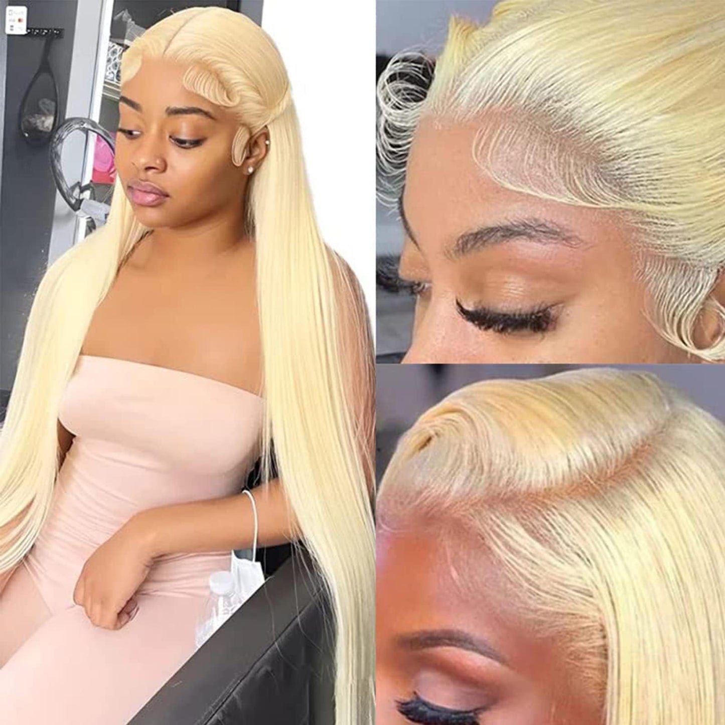 613 Lace Front Wig Human Hair 30 Inch Blonde Wig Human Hair 613 13x4 Lace Front Wig Human Hair 180 Density Blonde Lace Front Wigs Human Hair Pre Plucked HD Lace Frontal Wig Straight Glueless
