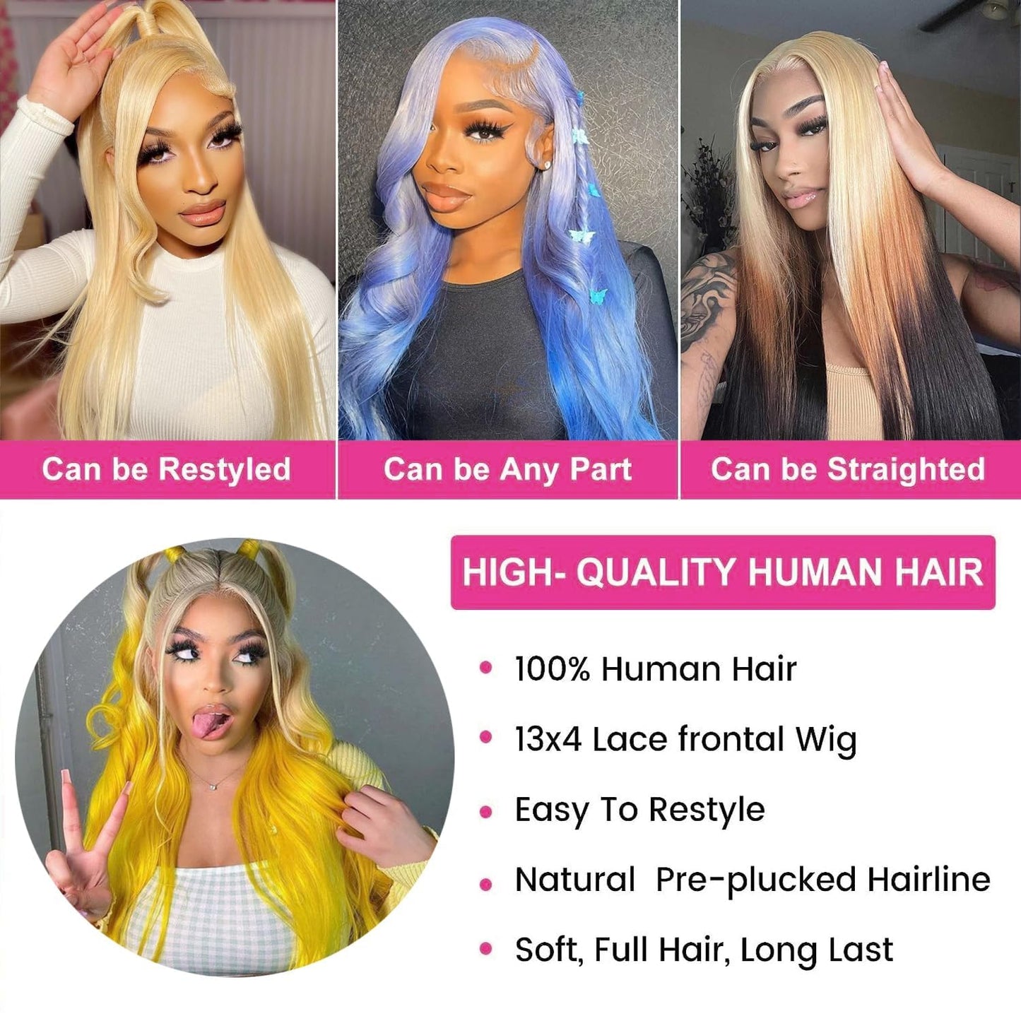 613 Lace Front Wig Human Hair 30 Inch Blonde Wig Human Hair 613 13x4 Lace Front Wig Human Hair 180 Density Blonde Lace Front Wigs Human Hair Pre Plucked HD Lace Frontal Wig Straight Glueless