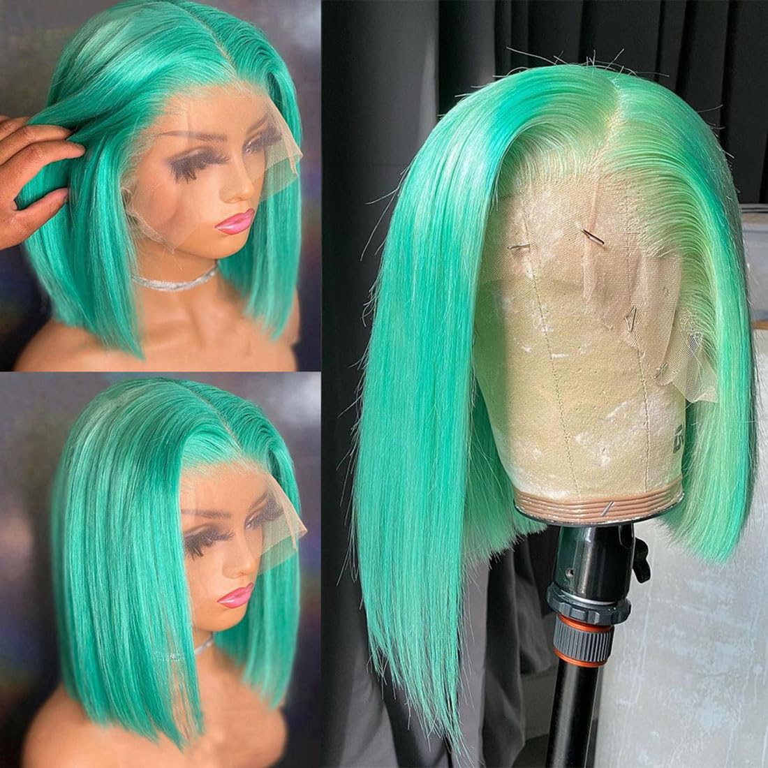 Real Full Lace Human Hair Wigs Straight Full Lace Wigs Preplucked Hairline Whole Lace Wig Free Part Natural Color Brazilian Human Hair Wigs for Black Women 150% Density 20inch