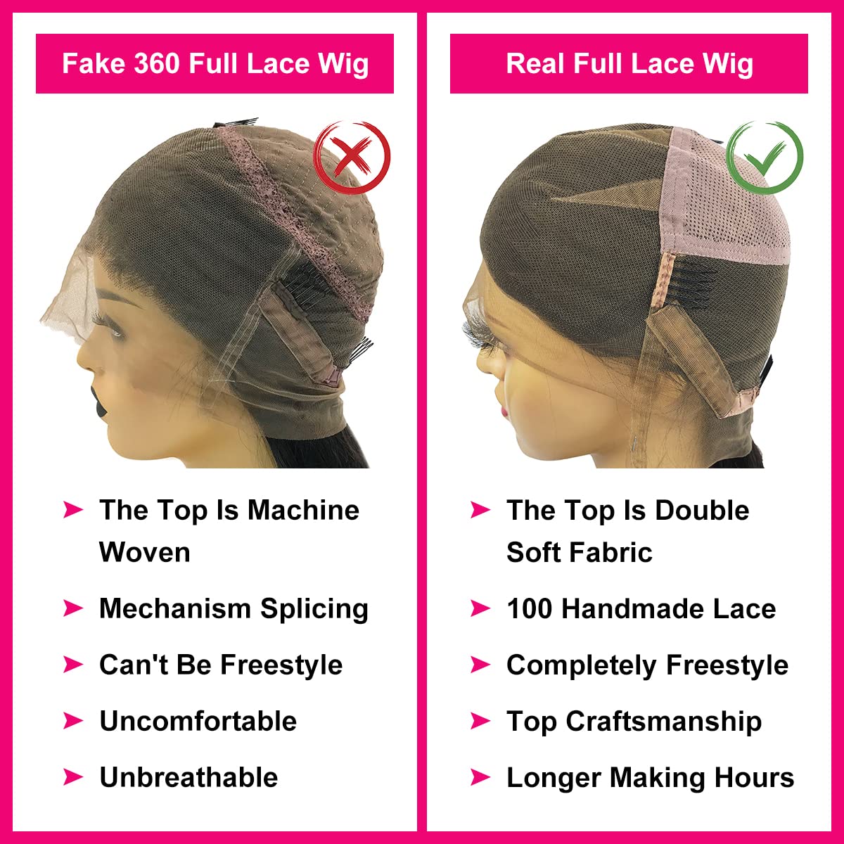 Real Full Lace Human Hair Wigs Straight Full Lace Wigs Preplucked Hairline Whole Lace Wig Free Part Natural Color Brazilian Human Hair Wigs for Black Women 150% Density 20inch