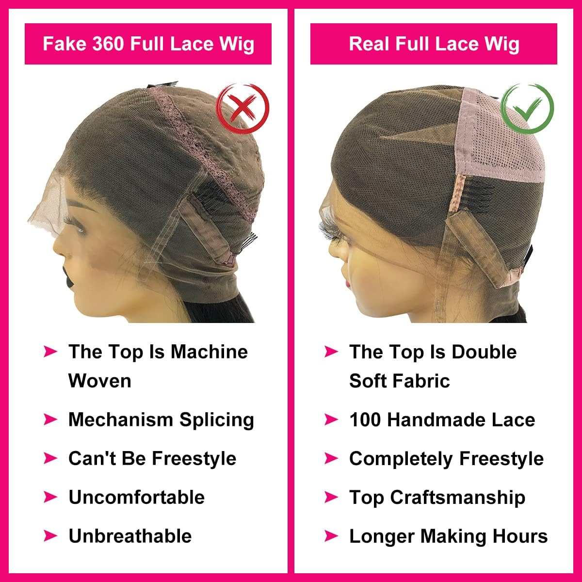 Real Full Lace Human Hair Wigs Straight Full Lace Wigs Preplucked Hairline Whole Lace Wig Free Part Natural Color Brazilian Human Hair Wigs for Black Women 150% Density 20inch