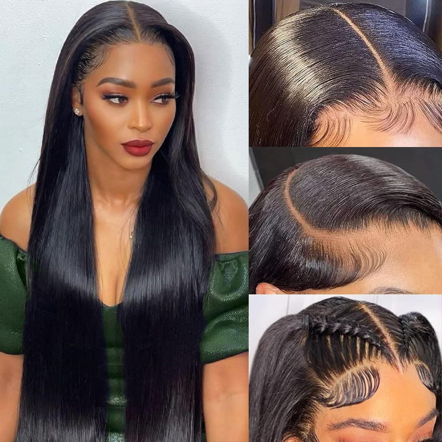 Straight Lace Front Wigs Human Hair 26Inch 13x4 HD Transparent Full Frontal Wigs Human Hair Pre Plucked with Baby Hair 180% Density Brazilian Virgin Straight Human Hair Wigs for Black Women