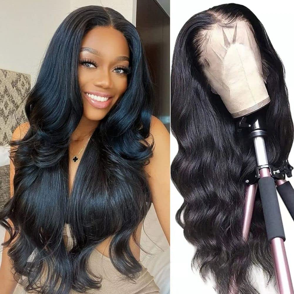 99j Burgundy Lace Front Wigs Human Hair Glueless Wine Red Colored Body Wave Wigs Pre Plucked with Baby Hair 180 Density 13x4 HD Transparent Frontal Wigs for Women