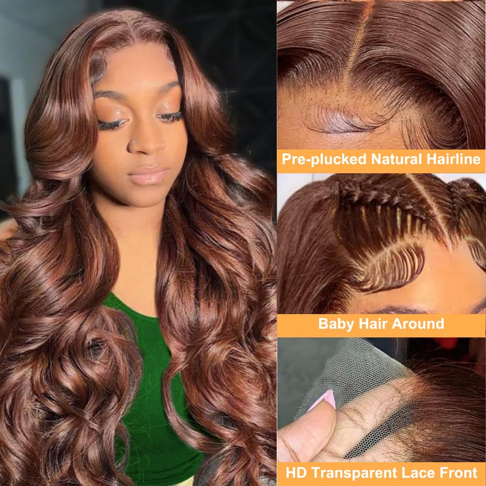 99j Burgundy Lace Front Wigs Human Hair Glueless Wine Red Colored Body Wave Wigs Pre Plucked with Baby Hair 180 Density 13x4 HD Transparent Frontal Wigs for Women
