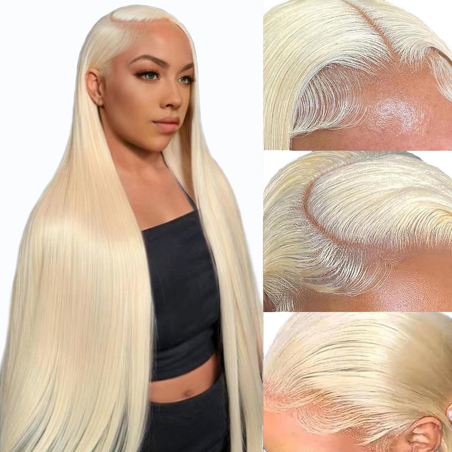 613 Lace Front Wig Human Hair 30 Inch Blonde Wig Human Hair 613 13x4 Lace Front Wig Human Hair 180 Density Blonde Lace Front Wigs Human Hair Pre Plucked HD Lace Frontal Wig Straight Glueless