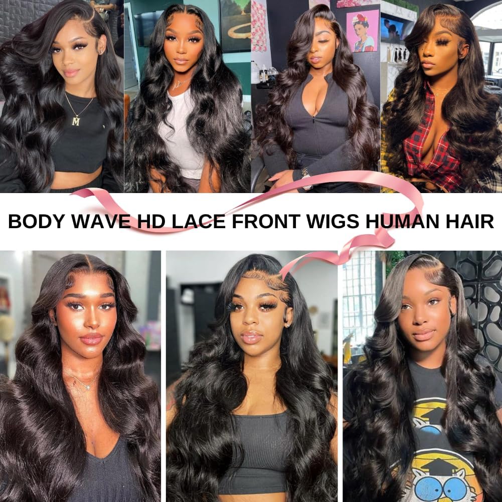 99j Burgundy Lace Front Wigs Human Hair Glueless Wine Red Colored Body Wave Wigs Pre Plucked with Baby Hair 180 Density 13x4 HD Transparent Frontal Wigs for Women