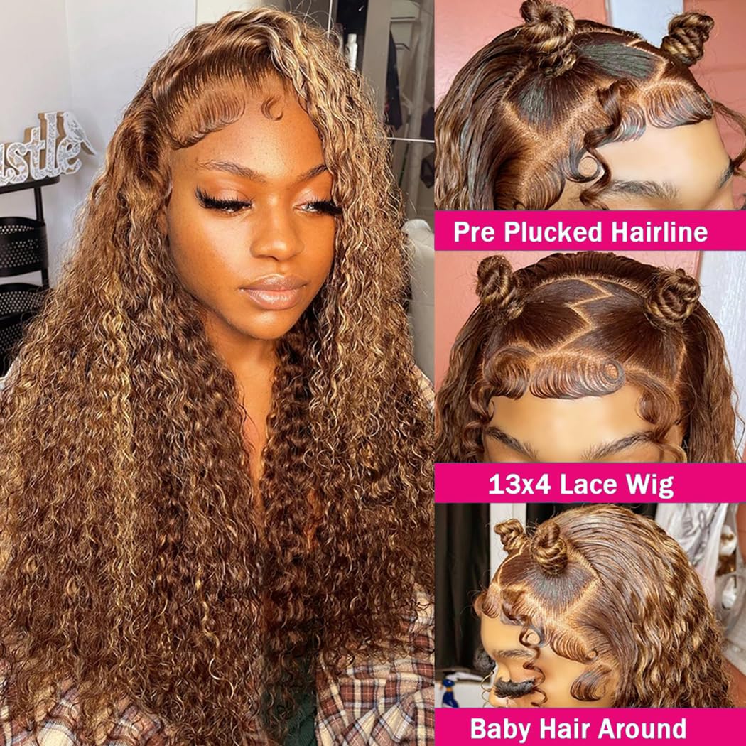 5x5 HD Lace Closure Glueless Wigs Human Hair Pre Plucked Brazilian Virgin Deep Wave Lace Front Wigs Human Hair 180% Density Closure Wig Natural Hairline