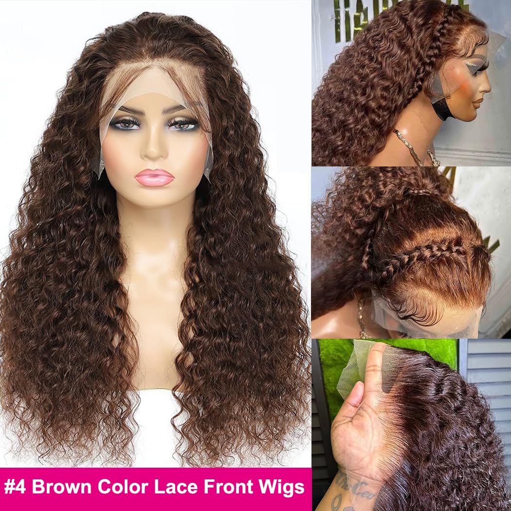 5x5 HD Lace Closure Glueless Wigs Human Hair Pre Plucked Brazilian Virgin Deep Wave Lace Front Wigs Human Hair 180% Density Closure Wig Natural Hairline