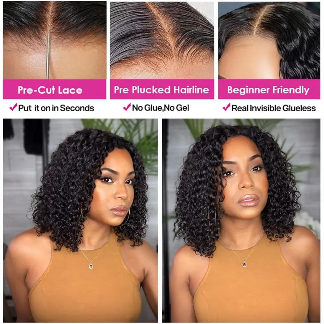 Real Full Lace Human Hair Wigs Straight Full Lace Wigs Preplucked Hairline Whole Lace Wig Free Part Natural Color Brazilian Human Hair Wigs for Black Women 150% Density 20inch