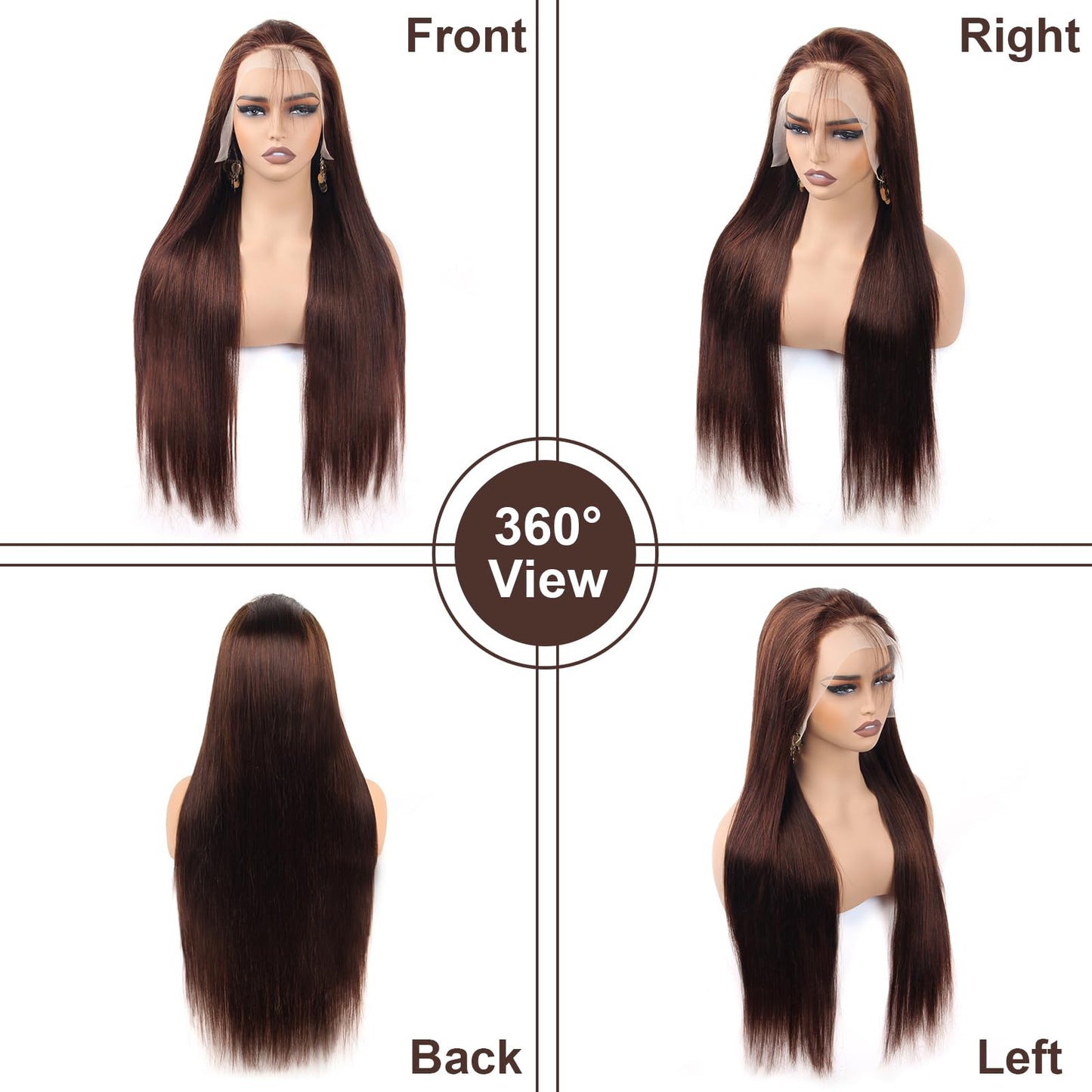 Straight Lace Front Wigs Human Hair 26Inch 13x4 HD Transparent Full Frontal Wigs Human Hair Pre Plucked with Baby Hair 180% Density Brazilian Virgin Straight Human Hair Wigs for Black Women