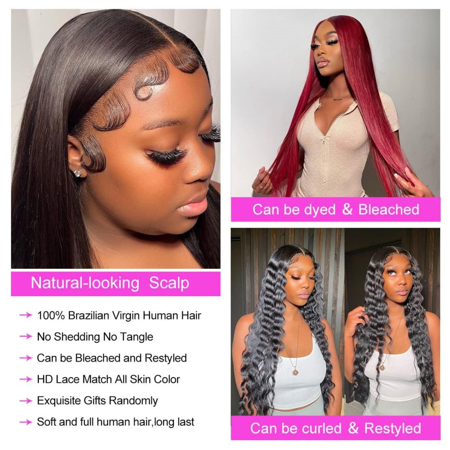 4x4 Straight Wave Lace Front Wigs Human Hair Pre Plucked with Baby Hair 150% Density 16 Inch Human Hair Wigs Brazilian Virgin Frontal 4x4 Glueless HD Lace Closure Wig Human Hair for Black Women