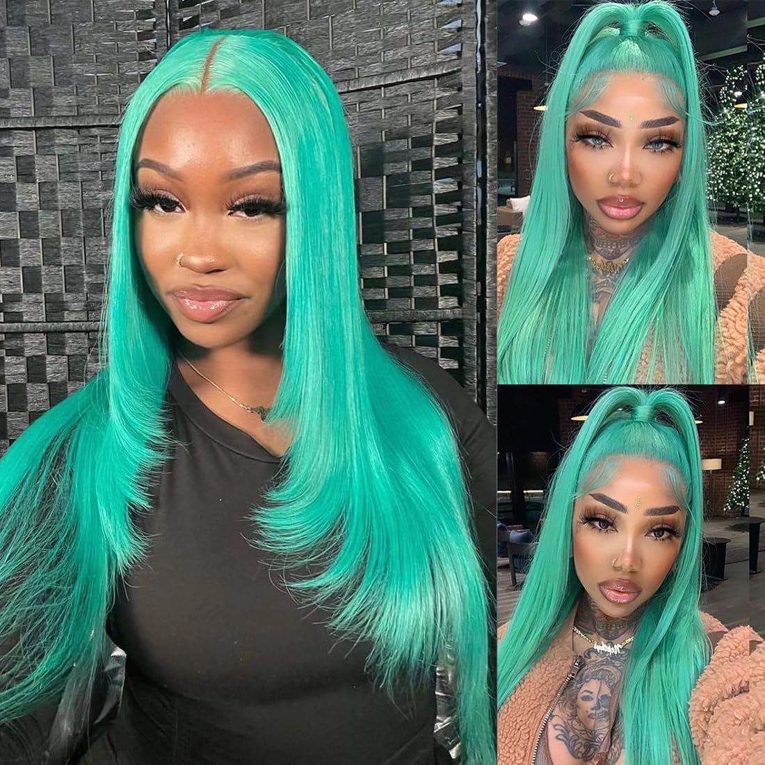 Real Full Lace Human Hair Wigs Straight Full Lace Wigs Preplucked Hairline Whole Lace Wig Free Part Natural Color Brazilian Human Hair Wigs for Black Women 150% Density 20inch