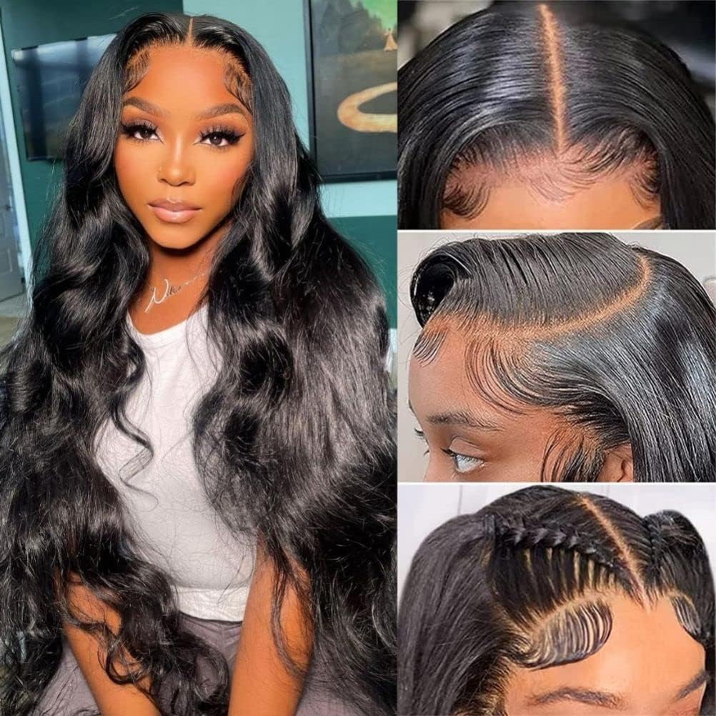 99j Burgundy Lace Front Wigs Human Hair Glueless Wine Red Colored Body Wave Wigs Pre Plucked with Baby Hair 180 Density 13x4 HD Transparent Frontal Wigs for Women