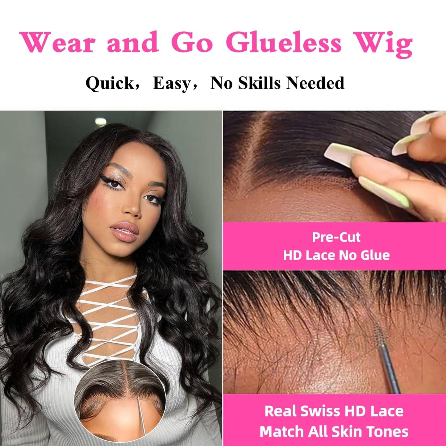 4x4 Straight Wave Lace Front Wigs Human Hair Pre Plucked with Baby Hair 150% Density 16 Inch Human Hair Wigs Brazilian Virgin Frontal 4x4 Glueless HD Lace Closure Wig Human Hair for Black Women