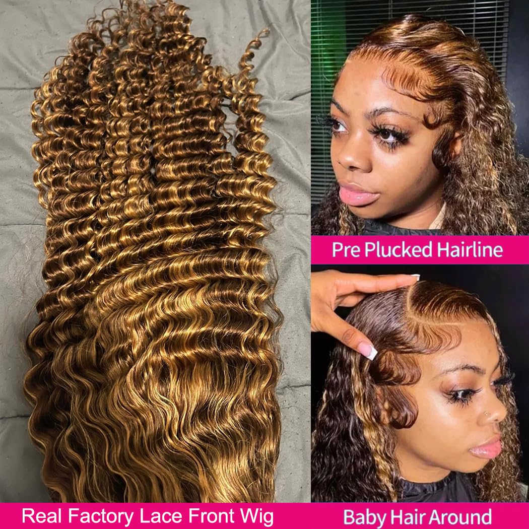 5x5 HD Lace Closure Glueless Wigs Human Hair Pre Plucked Brazilian Virgin Deep Wave Lace Front Wigs Human Hair 180% Density Closure Wig Natural Hairline