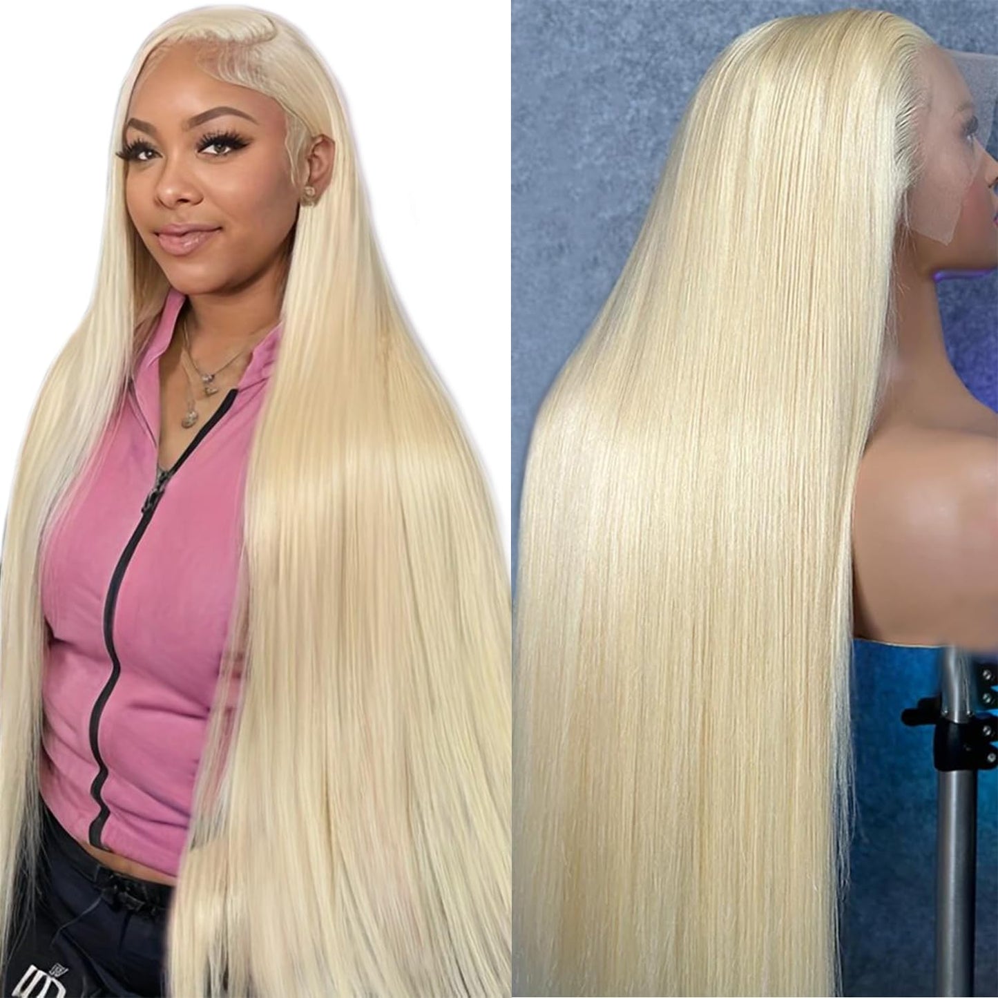 613 Lace Front Wig Human Hair 30 Inch Blonde Wig Human Hair 613 13x4 Lace Front Wig Human Hair 180 Density Blonde Lace Front Wigs Human Hair Pre Plucked HD Lace Frontal Wig Straight Glueless