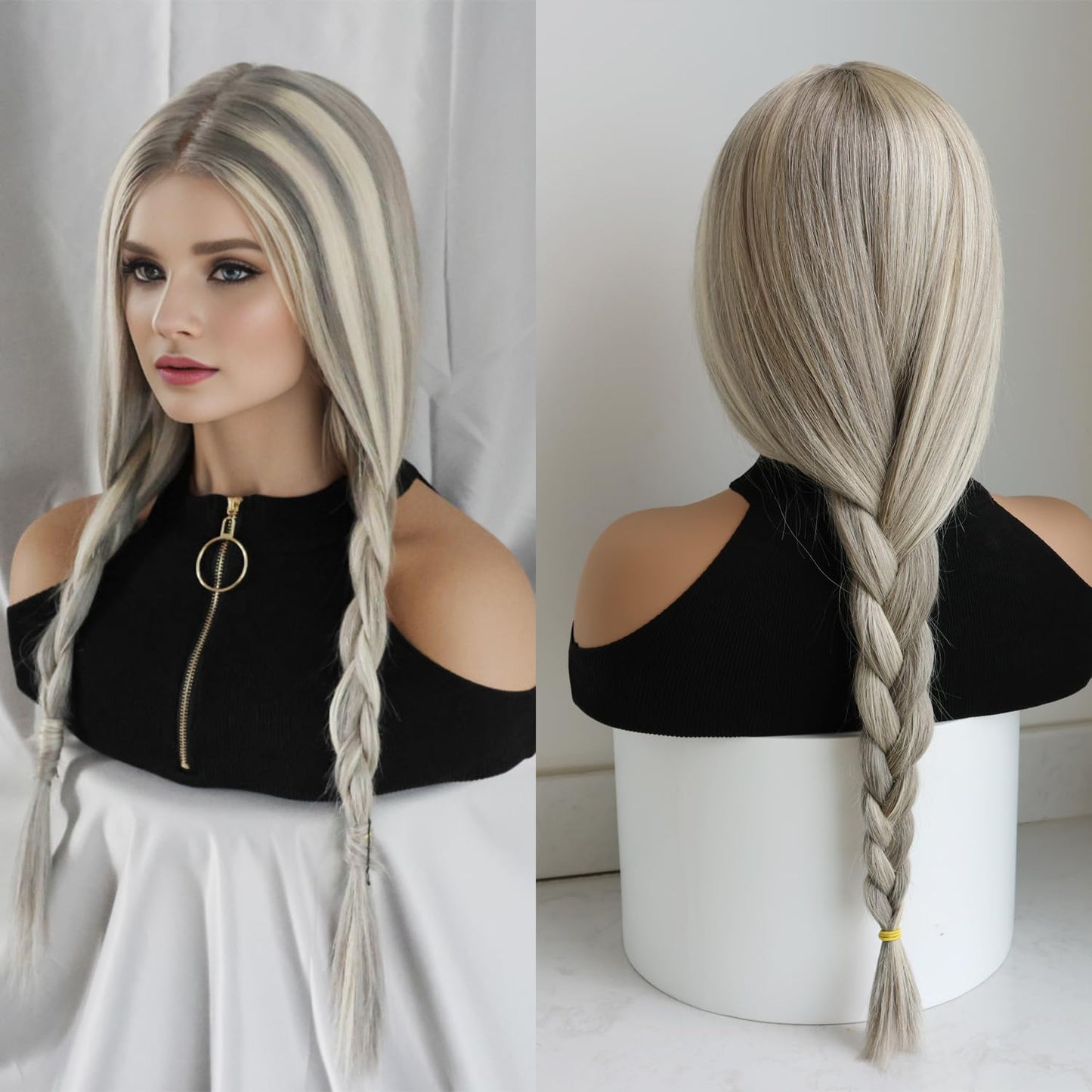 Real Full Lace Human Hair Wigs Straight Full Lace Wigs Preplucked Hairline Whole Lace Wig Free Part Natural Color Brazilian Human Hair Wigs for Black Women 150% Density 20inch