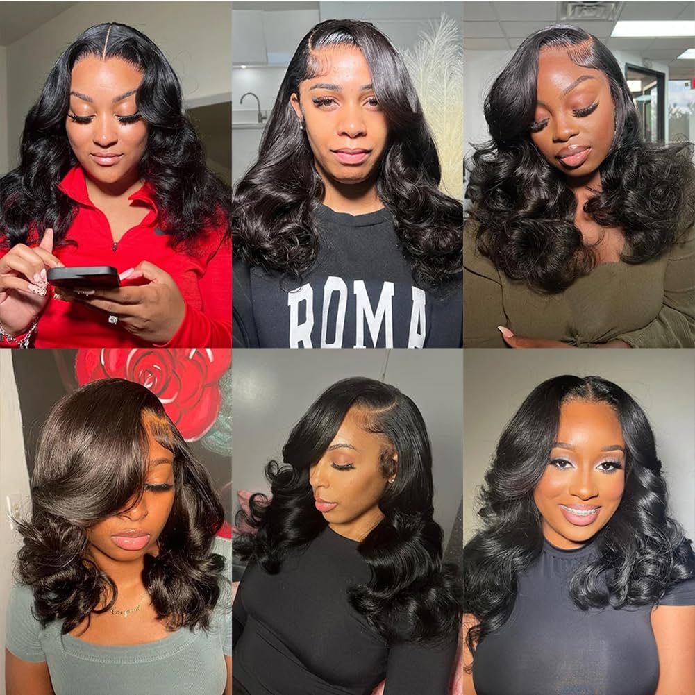 4x4 Straight Wave Lace Front Wigs Human Hair Pre Plucked with Baby Hair 150% Density 16 Inch Human Hair Wigs Brazilian Virgin Frontal 4x4 Glueless HD Lace Closure Wig Human Hair for Black Women