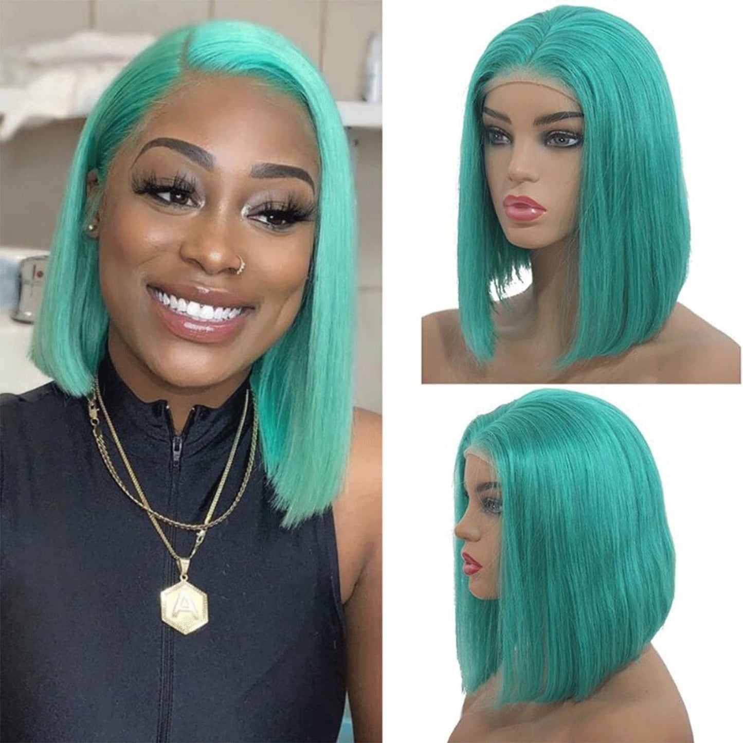 Real Full Lace Human Hair Wigs Straight Full Lace Wigs Preplucked Hairline Whole Lace Wig Free Part Natural Color Brazilian Human Hair Wigs for Black Women 150% Density 20inch