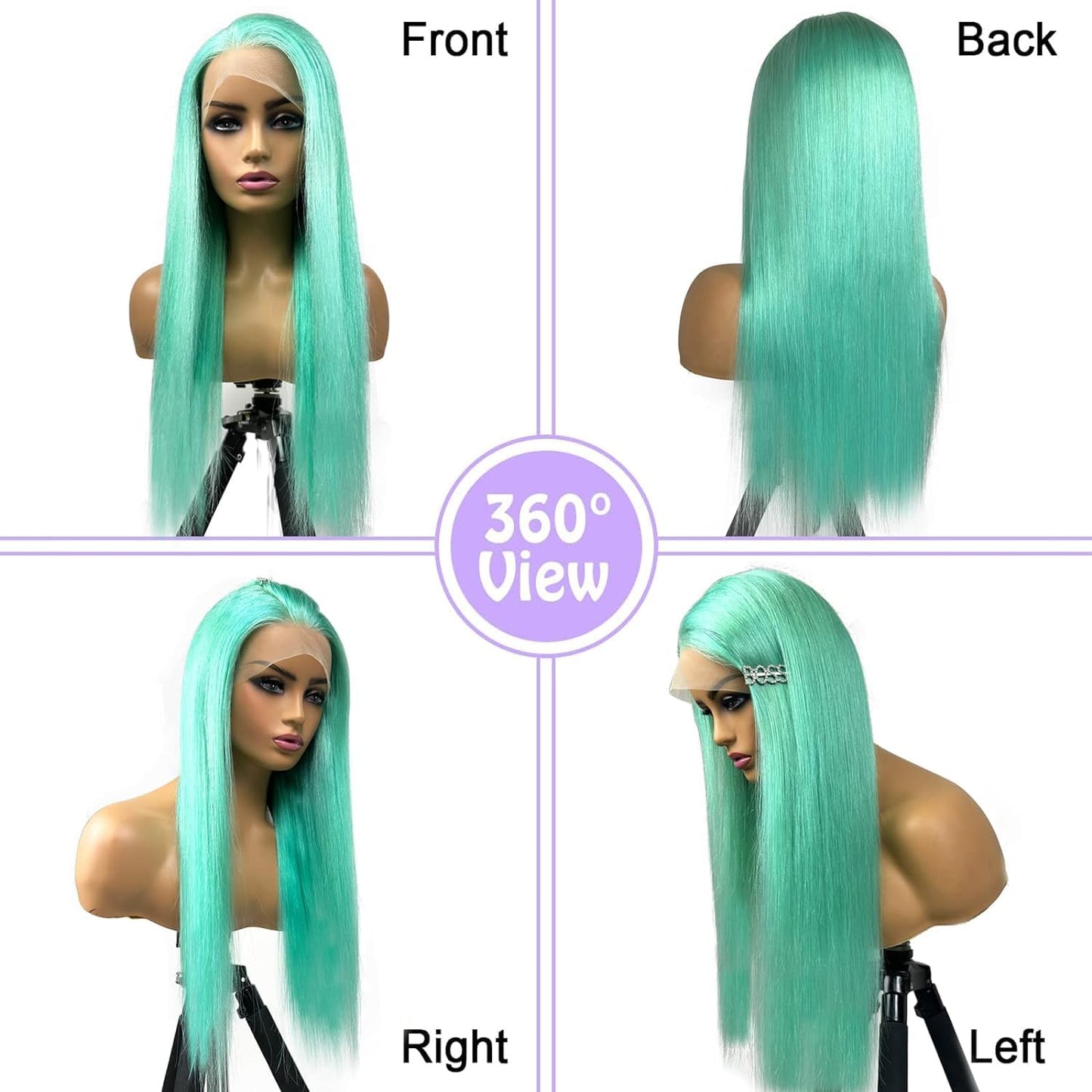Real Full Lace Human Hair Wigs Straight Full Lace Wigs Preplucked Hairline Whole Lace Wig Free Part Natural Color Brazilian Human Hair Wigs for Black Women 150% Density 20inch