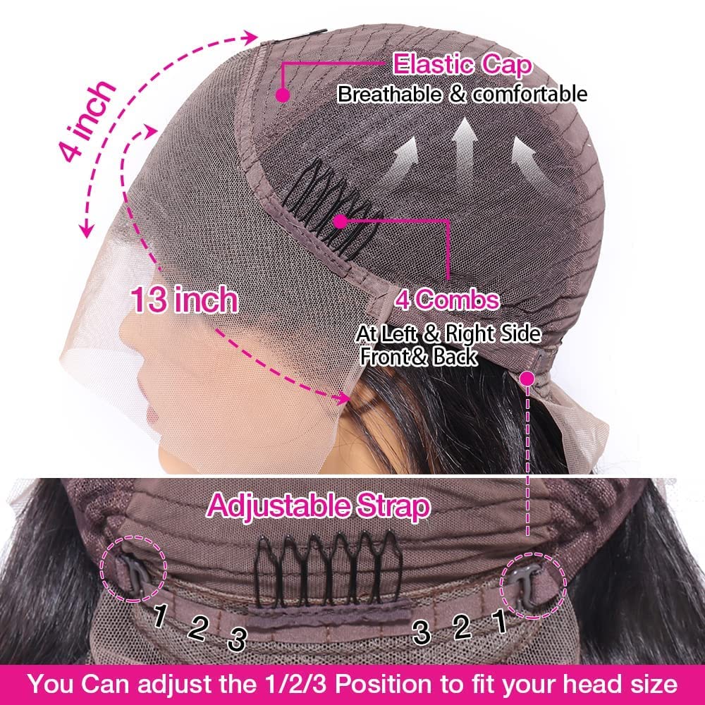 99j Burgundy Lace Front Wigs Human Hair Glueless Wine Red Colored Body Wave Wigs Pre Plucked with Baby Hair 180 Density 13x4 HD Transparent Frontal Wigs for Women