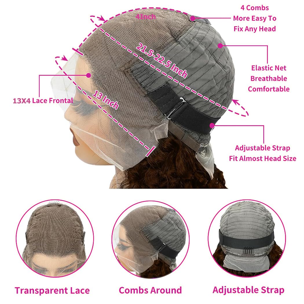 5x5 HD Lace Closure Glueless Wigs Human Hair Pre Plucked Brazilian Virgin Deep Wave Lace Front Wigs Human Hair 180% Density Closure Wig Natural Hairline