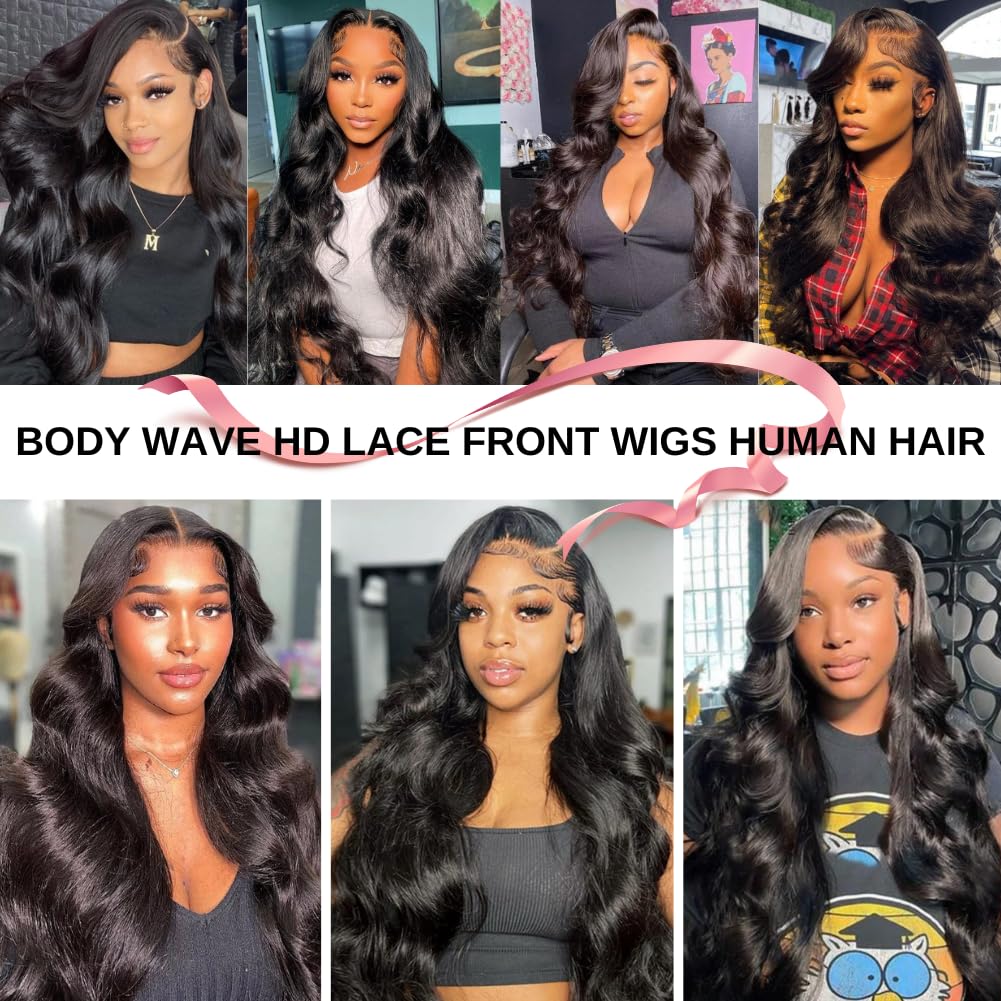 99j Burgundy Lace Front Wigs Human Hair Glueless Wine Red Colored Body Wave Wigs Pre Plucked with Baby Hair 180 Density 13x4 HD Transparent Frontal Wigs for Women