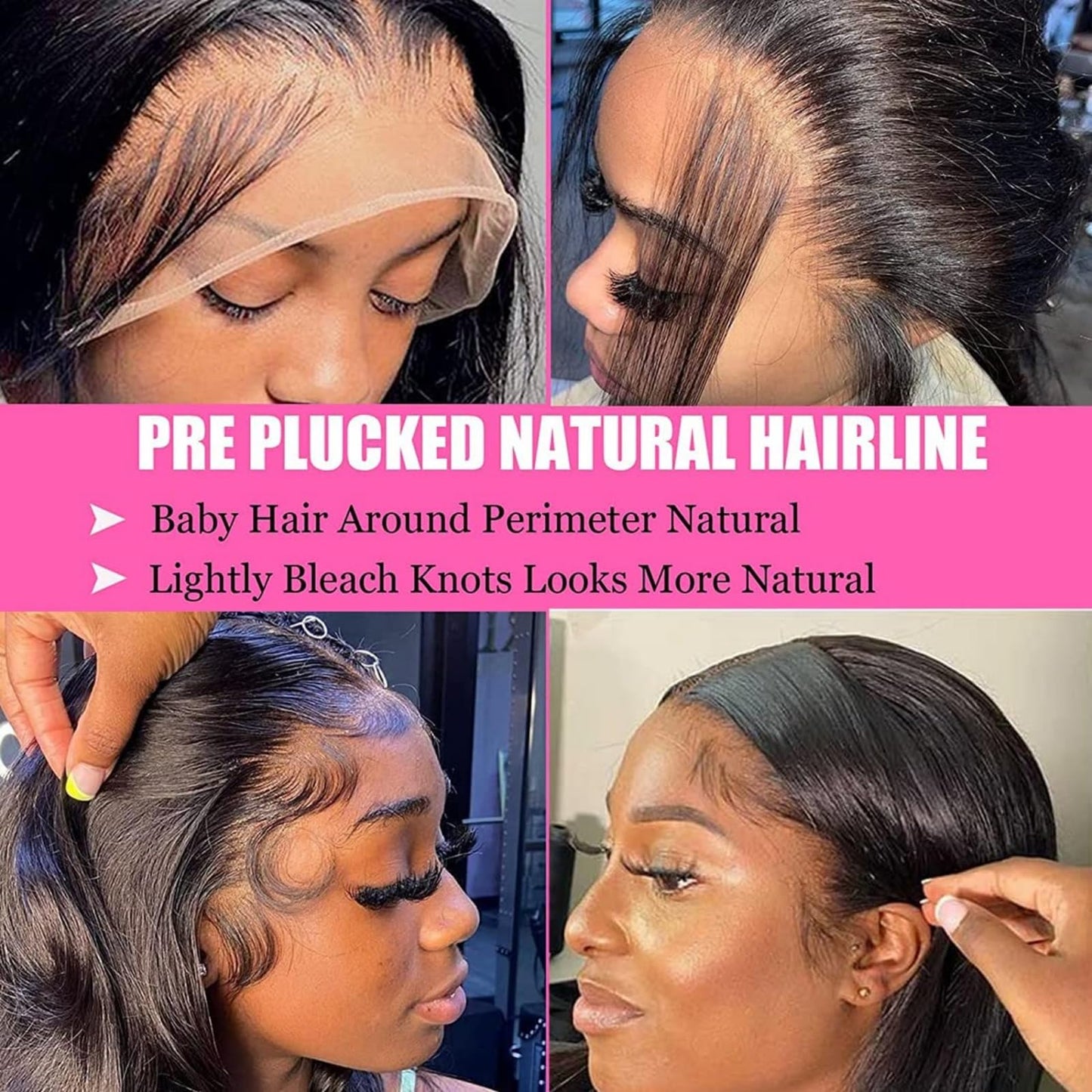 4x4 Straight Wave Lace Front Wigs Human Hair Pre Plucked with Baby Hair 150% Density 16 Inch Human Hair Wigs Brazilian Virgin Frontal 4x4 Glueless HD Lace Closure Wig Human Hair for Black Women