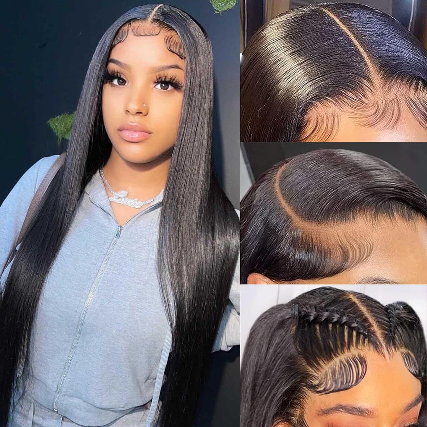 Straight Lace Front Wigs Human Hair 26Inch 13x4 HD Transparent Full Frontal Wigs Human Hair Pre Plucked with Baby Hair 180% Density Brazilian Virgin Straight Human Hair Wigs for Black Women