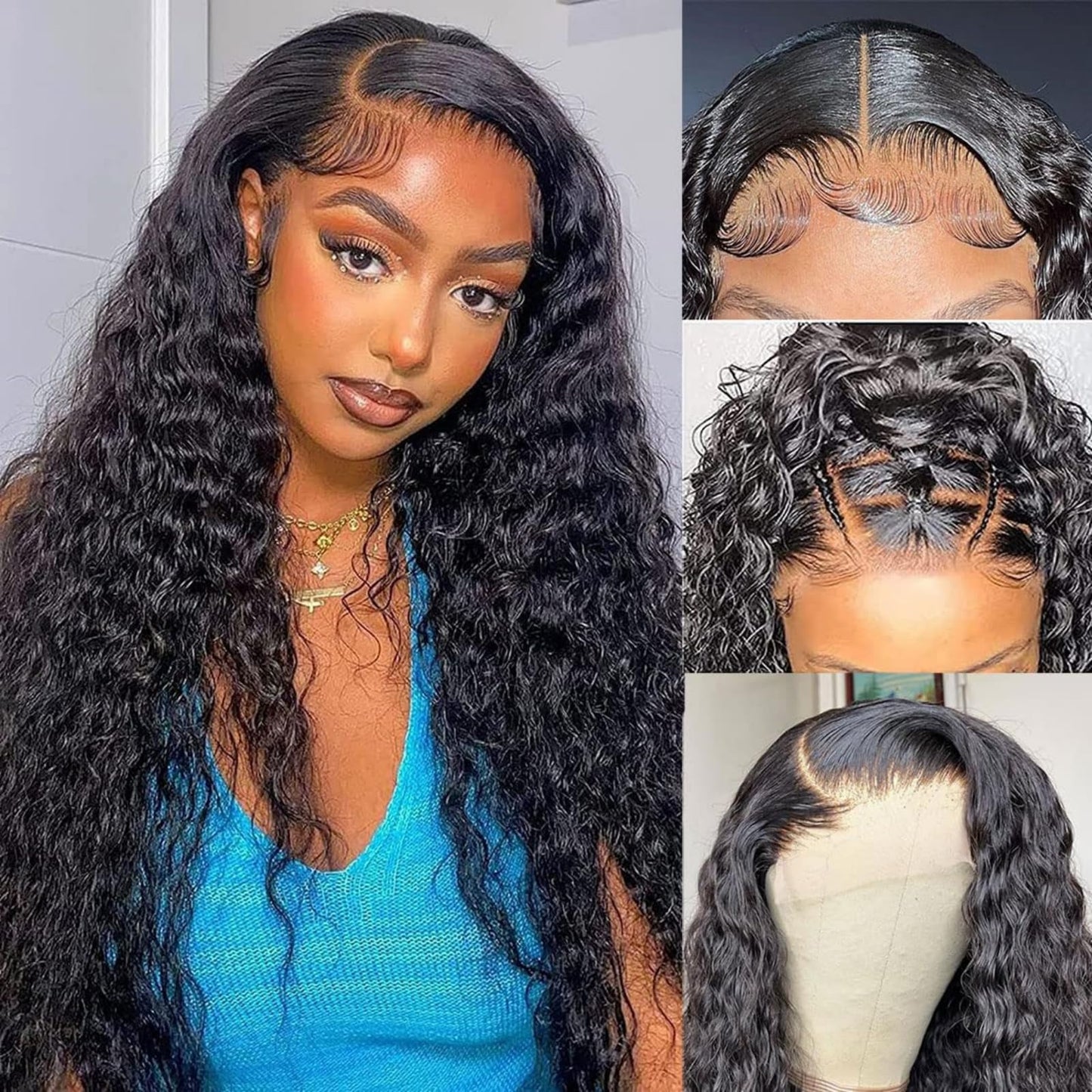 4x4 Straight Wave Lace Front Wigs Human Hair Pre Plucked with Baby Hair 150% Density 16 Inch Human Hair Wigs Brazilian Virgin Frontal 4x4 Glueless HD Lace Closure Wig Human Hair for Black Women
