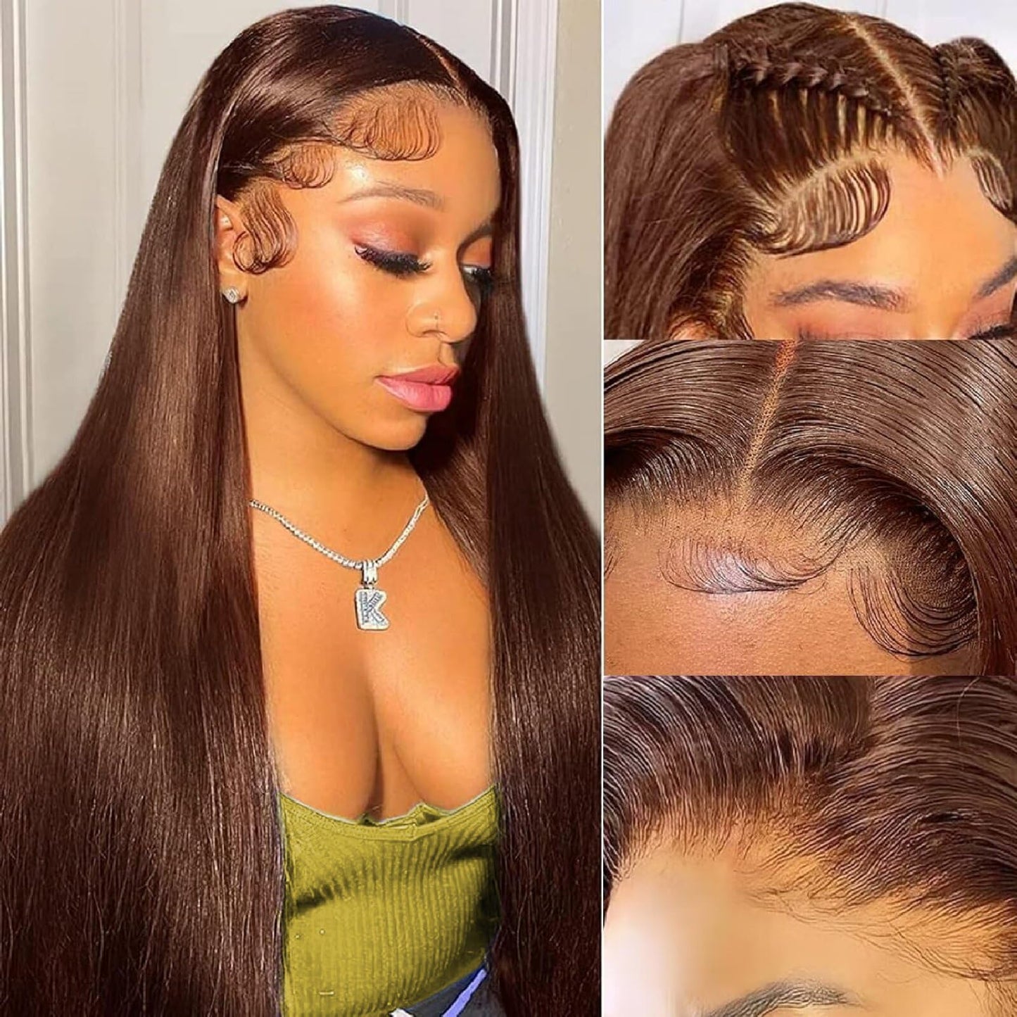 Straight Lace Front Wigs Human Hair 26Inch 13x4 HD Transparent Full Frontal Wigs Human Hair Pre Plucked with Baby Hair 180% Density Brazilian Virgin Straight Human Hair Wigs for Black Women