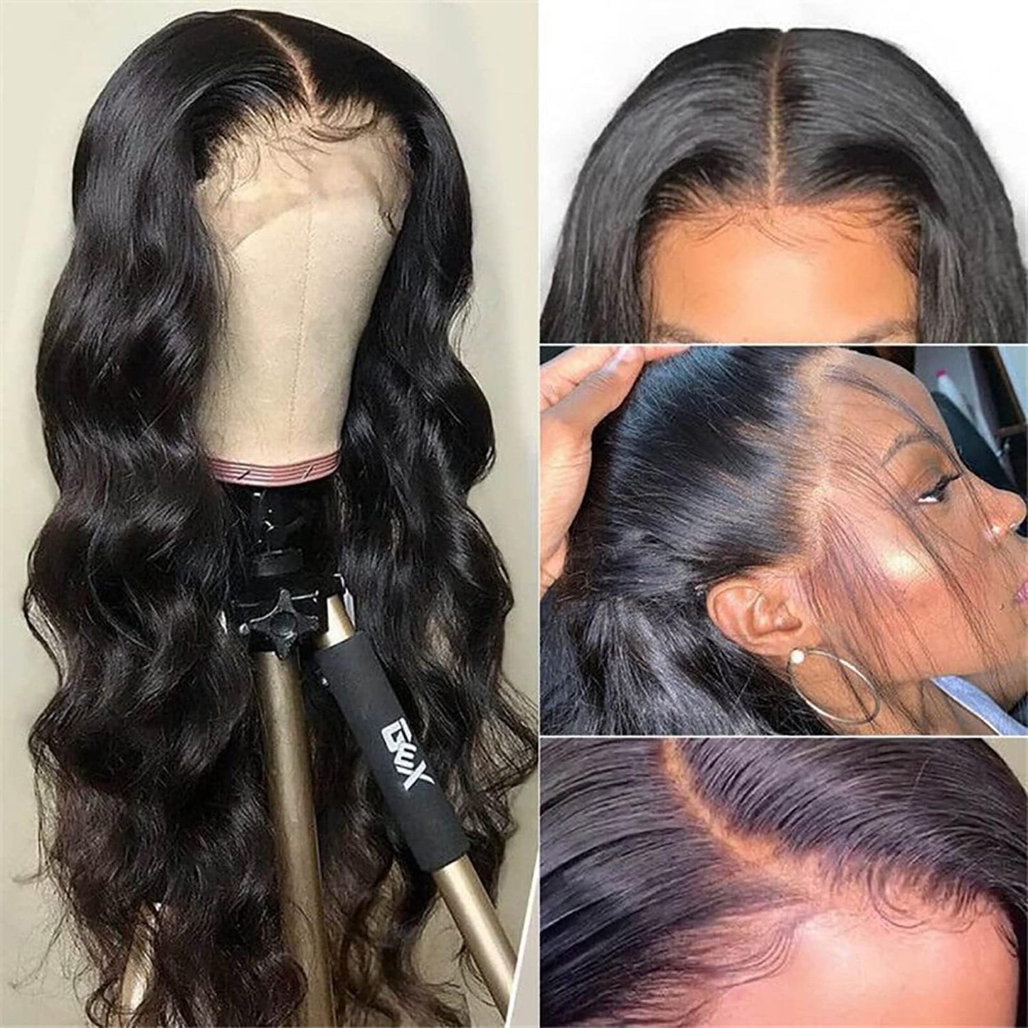 4x4 Straight Wave Lace Front Wigs Human Hair Pre Plucked with Baby Hair 150% Density 16 Inch Human Hair Wigs Brazilian Virgin Frontal 4x4 Glueless HD Lace Closure Wig Human Hair for Black Women