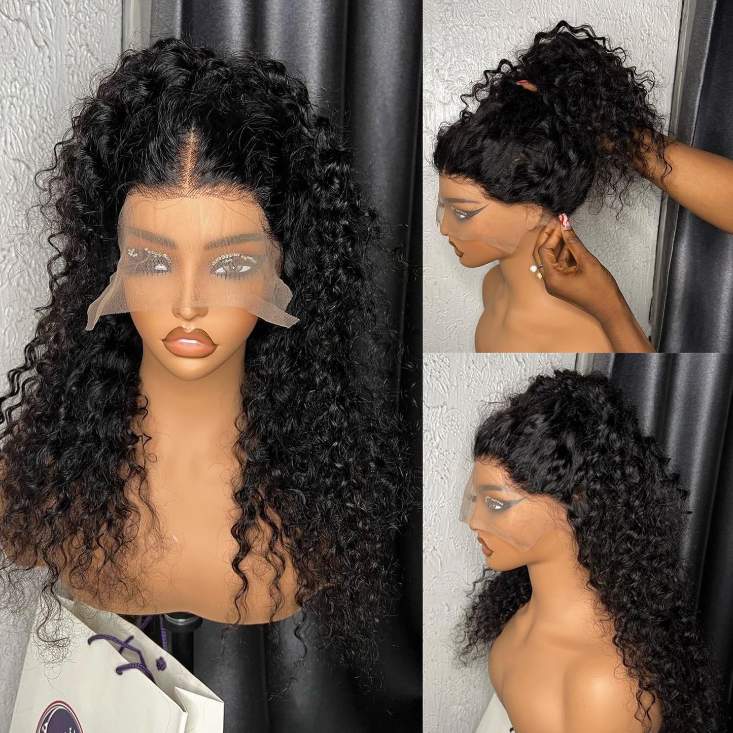 13x4 Lace Front Wigs Human Hair Pre Plucked Deep Wave Lace Front Wigs Human Hair Wigs for Black Women with Baby Hair Natural Hairline Deep Culy Lace Human Hair Wigs 22 Inch