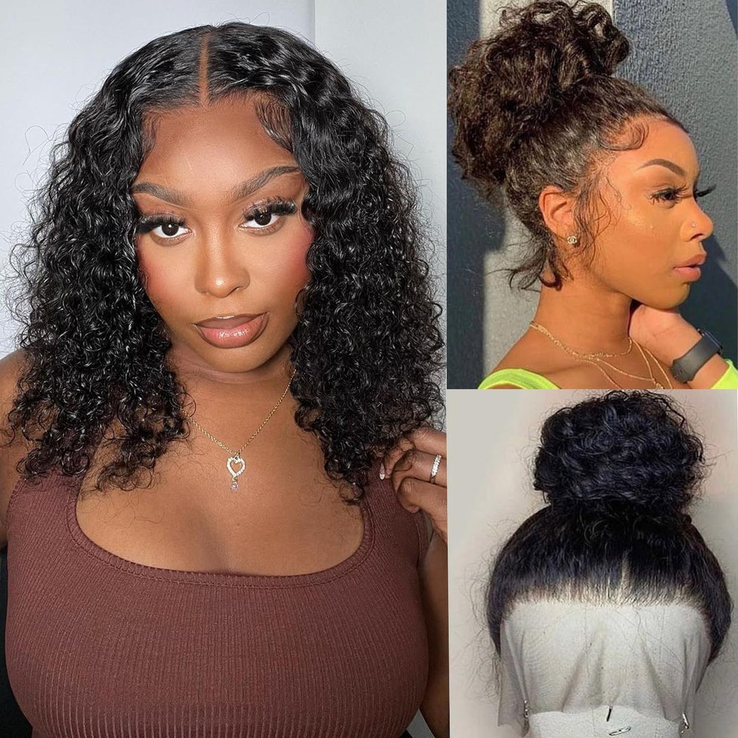 13x4 Lace Front Wigs Human Hair Pre Plucked Deep Wave Lace Front Wigs Human Hair Wigs for Black Women with Baby Hair Natural Hairline Deep Culy Lace Human Hair Wigs 22 Inch